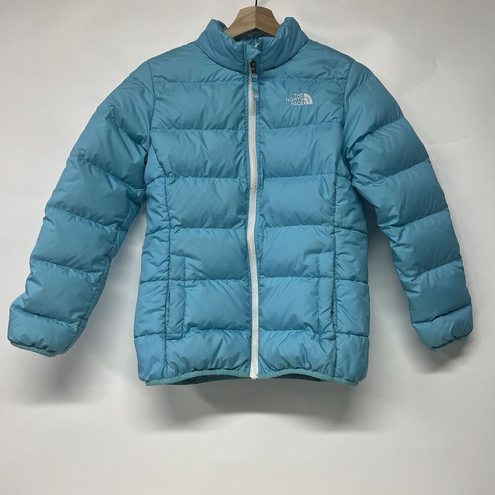 The north face 550 Youth Girls Jacket 14/16 Down Puffer Teal Aqua